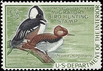 VEGAS - 1968 Duck Hunting Stamp - Scott RW35 - No Gum - Solid