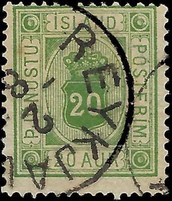 VEGAS - 1876-95 Iceland 20a Official - S# O8 - No Hidden Flaws