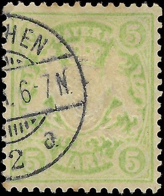 c1911 Bavaria, Germany 5M - Scott 76 - Used - Centering! - Solid - Cat= $57