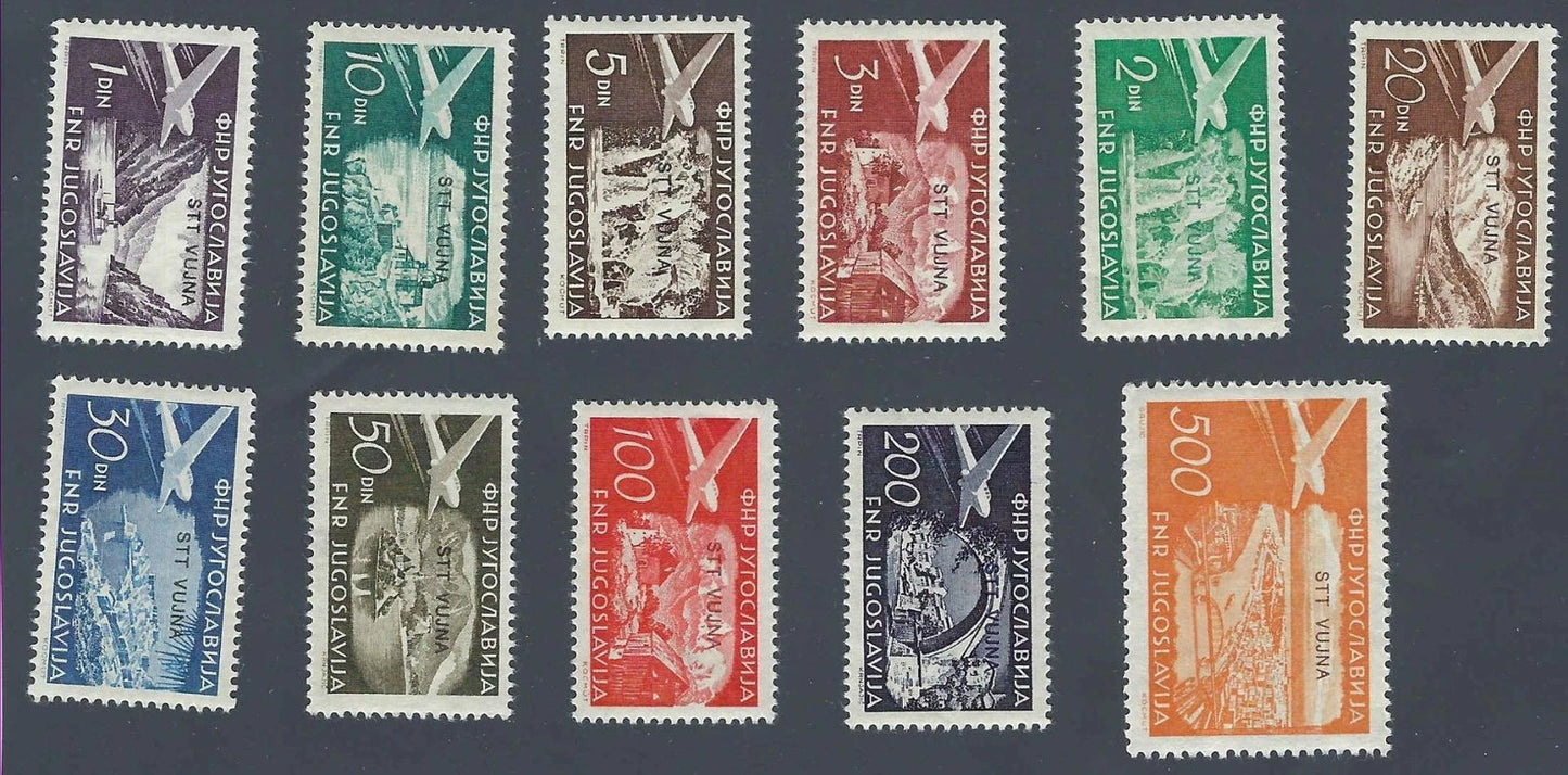 1954 Yugoslavia-Trieste Zone B - Scott C22-C32 - MNH, Undisturbed Gum Full Set!
