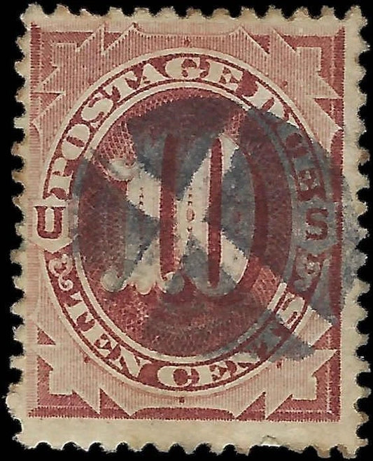 1884 USA Postage Due - Scott J19 - Used Fancy Cancel - Thin Center
