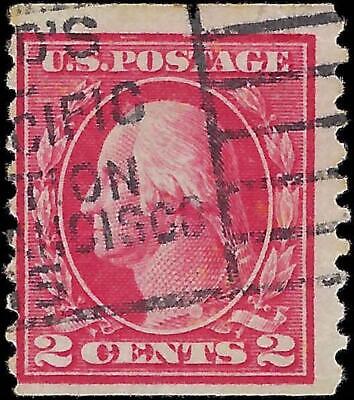VEGAS - 1914 USA Washington 2c - Scott 444 Verified Perf 10 FP Coil - Used