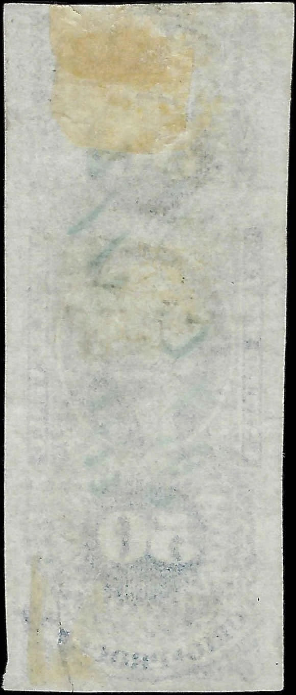 c1862 50c Revenue - Scott R60a Imperf - Nice and Beautifully Centered Example!