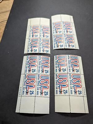 1971 USA & Jet Airmail Plate Block Set of 4 Pl #33248 - Scott C81 MNH