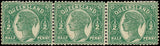 c1895 - Queensland, Australia - Scott # 101, strip of 3 (No WM) - MNH, Dist on 1