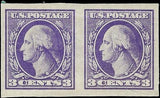 c1918 - USA 3c Washington Imperf Pair - Sc# 535 - MNH, OG - Fresh -Light Crease
