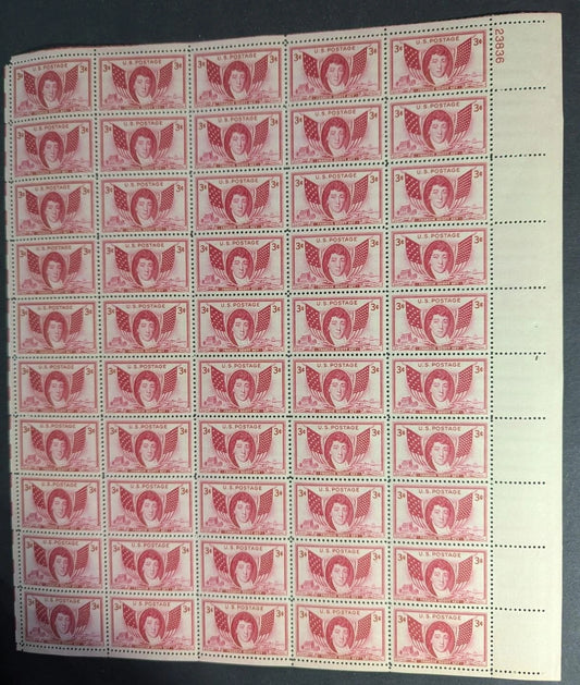 1948 USA Francis Key 3c Sheet -Scott 962 -MNH, Undisturbed OG - Flaws- READ