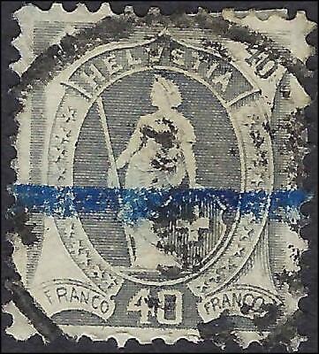 VEGAS - 1906 Switzerland - Sc# 122, 40c - Used - Cat= $77.50 11.5x12 - WM183