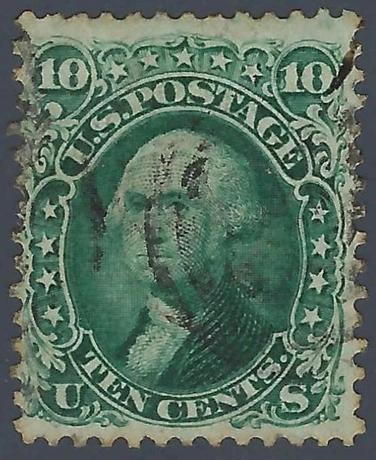 1861 USA - Scott 68 - 10c - Light Cancel - Good Centering