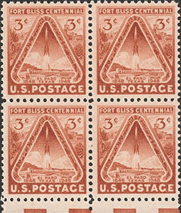 1948 Fort Bliss Centennia Block of 4 3c Postage Stamps Sc# 976 - MNH,OG