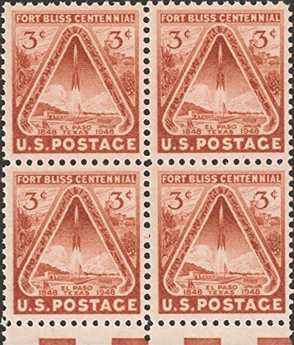 1948 Fort Bliss Centennia Block of 4 3c Postage Stamps Sc# 976 - MNH,OG