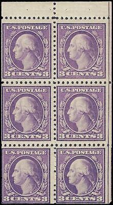 VEGAS - 1918 Washington 3c Booklet Pane of 6 - Scott 502B - MNH, OG -Some Gum Dist