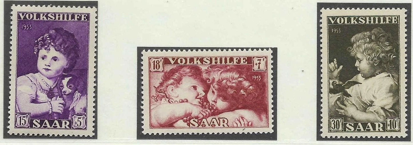1953 Saar Set- Scott B96-B98 - MNH, Undisturbed OG - Post Office Fresh!