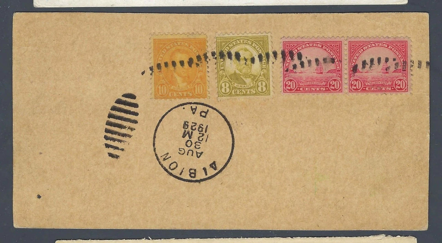 1929 Graf Zeppelin Round World Flight Cover $1.78 Rate 567 Block 6 Albion PA