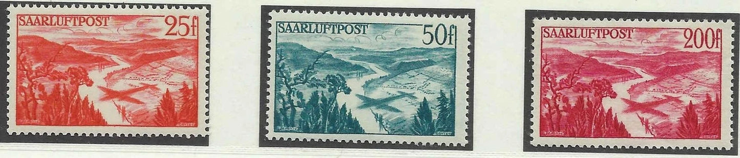 1948 Saar Airmail Set- Scott C9-C12 - MNH, Undisturbed OG