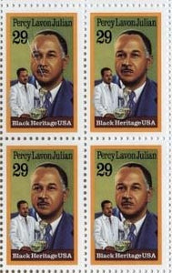 1993 Percy Julian Black Heritage Block of 4 29c Postage Stamps, Sc#2746, MNH, OG