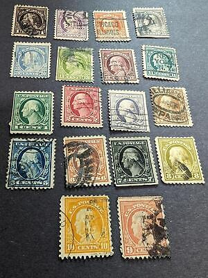 VEGAS - 1917-19 Washington & Franklin Heads Short Set Scott 498-518