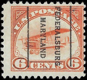 VEGAS - 1918 Air Post Air Mail 6c - Scott C1 - Federalsburg, MD Precancel
