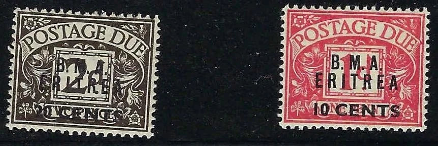 1948 Britain in Eritrea Sc# J2-J3 - MNH, OG - Clean!