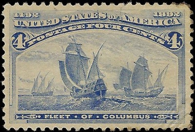 c1893 4c Columbian - Scott 233 - MNG with Good Centering - Thin & Corner Wrinkle