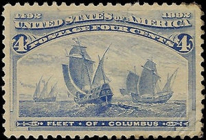 c1893 4c Columbian - Sc# 233 - MNG with Good Centering - Thin & Corner Wrinkle
