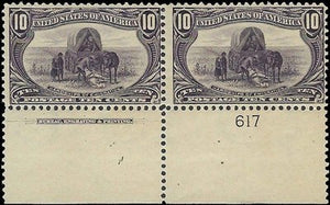 c1898 - USA Trans-Mississippi 10c - Sc# 290 - Imprint Pair - MH, OG