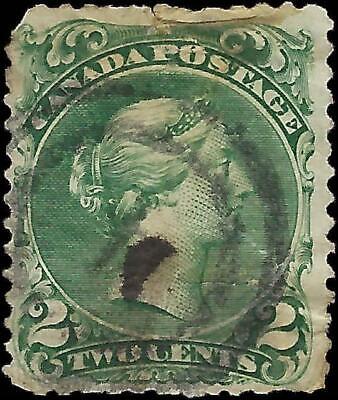 VEGAS - 1868 Canada Queen Victoria- 2c - Scott 24 - Rough Condition