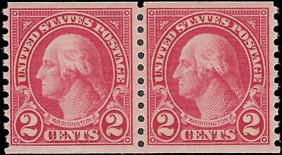VEGAS - 1923 USA Washington Coil Pair - Scott 599 - MNH, Undisturbed OG - FN829