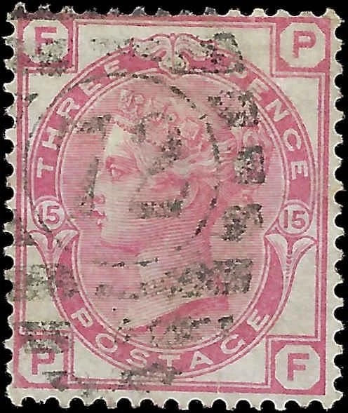 c1873 - Great Britain Scott # 61, Plate 15 - Used - Micro-Tear - Cat= $92.50!