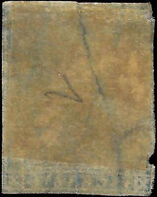 VEGAS - 1857-59 Tuscany Italy 6 Crazie Stamp - Scott 15 - Repaired Tear - FV577