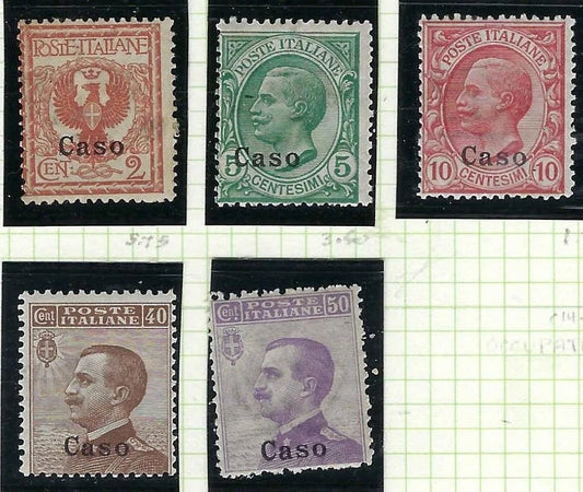 1912-21 Italy Offices In Caso Short Set - Scott 1-3,7,8 - MH/MNH - Read