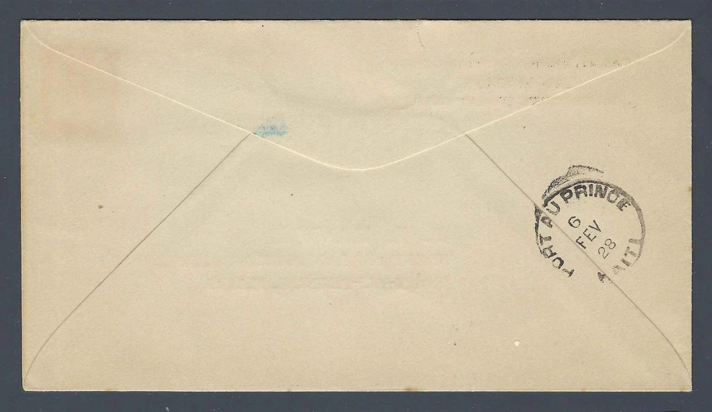 1928 Lindbergh Good Will Tour Cover Santo Domingo to Port au Prince Haiti Rowe b