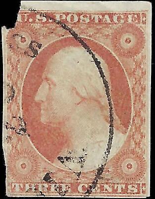 VEGAS - 1851 Washington 3c - Scott 10 - With Flaws