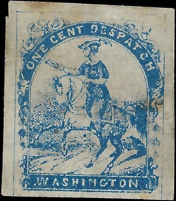 US Local Post Period FORGERY "One Cent Despatch" Washington Horseback