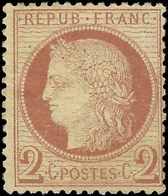 c1870 France 2c MH - Scott 51 - Solid - Cat= $110