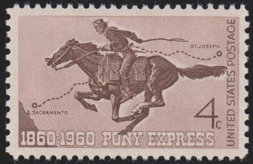 1960 100th Anniv. of Pony Express Commemorative Single 4c Stamp -Scott1154 -MNH,OG