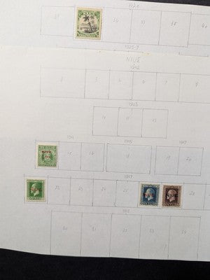 Niue Collection on Home Made Pages - Most MH - Some Used - 8 Photos