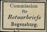 VEGAS - Early 1900s Regensberg Germany Return Label Retour Brief - Tear Bottom