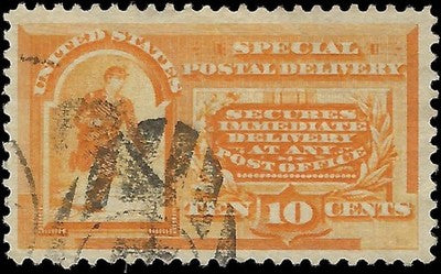 c1893 10c Special Delivery - Scott E3 - Well Centered! - Solid - Used