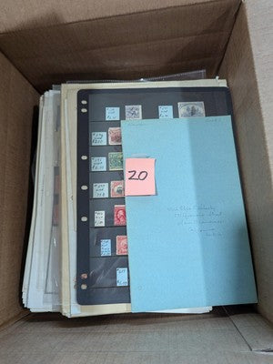 Box of Misc USA Stamps in Stock Books & Album Pages - Much Better! -224 Photos