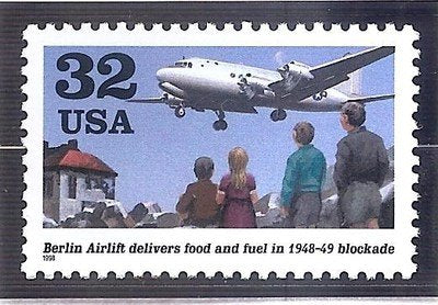 1998 U.S. Berlin Airlift Single 32c Postage Stamp, Scott3211, MNH, OG
