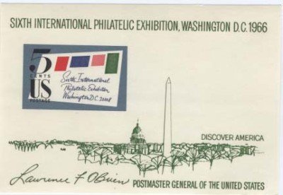 1966 SIPEX Sixth International Philatelic Exhibition 5c Sheet- Scott 1311 - MNH,OG