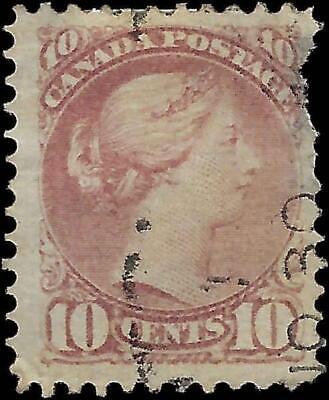 VEGAS - 1870 Canada Queen Victoria- 10c - Scott 40 - Upper Right Flaw