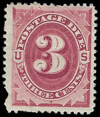 VEGAS - 1891 Postage Due 3c - Scott J24 - MH, OG - Pulled Perf, Corner Crease