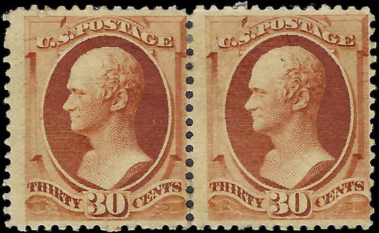 c1888- Scott 217 Hamilton 30c Pair - Hinged, OG - Cat= $675
