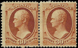 c1888- Scott 217 Hamilton 30c Pair - Hinged, OG - Cat= $675