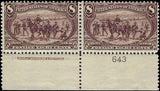 c1898 - Trans-Mississippi 8c - Scott 289 - Imprint Pair - MNH Gum Disturbance Spot