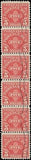 c1930 - #J78 $5 Postage Due Used Strip of 6