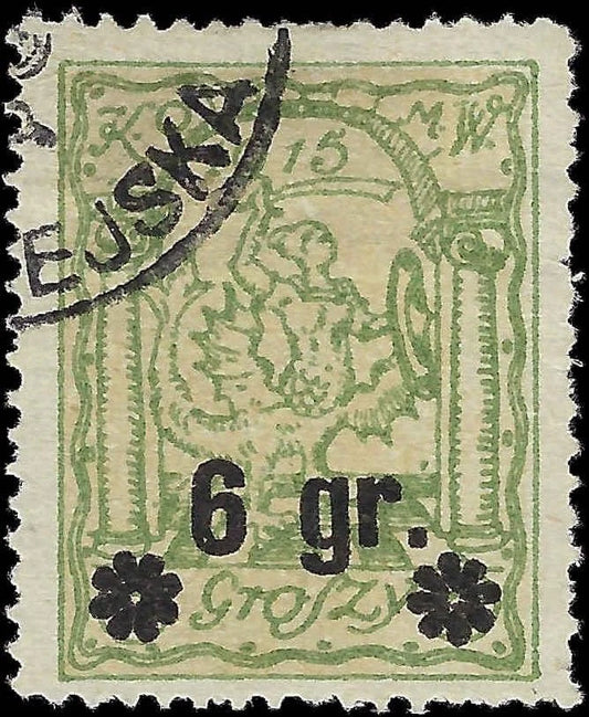 1915 Poland Warsaw Local Stadtpost Mi 10C 6gr Used Signed Kamiński
