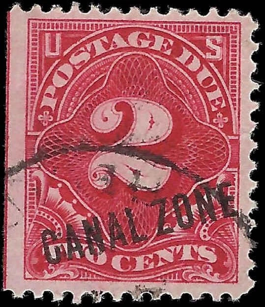 1914 USA Canal Zone 2c Postage Due - Scott J2 - Used - Nice Centering -No Thins